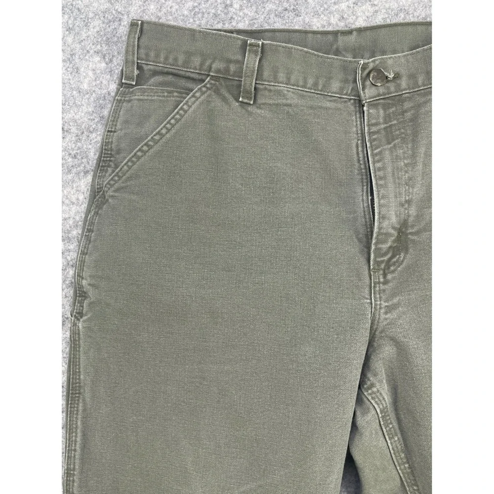 Carhartt B11 MOS Dungaree Men 38x30 Moss Green Wash Duck Work Pants (Fits 36x30)